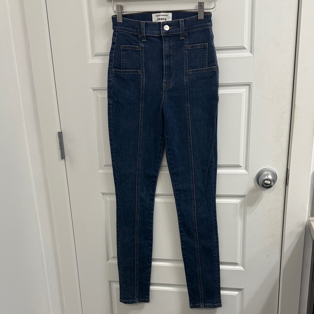 Reformation Misa High Rise Skinny Dark Size 23‎